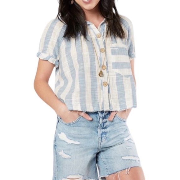 Free People Women’s Away At Sea Striped Top - Picture 2 of 11